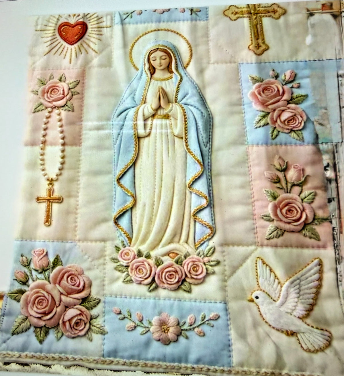 Blessed Mother Small Throw ,31" x 47", New #AB-451-R2