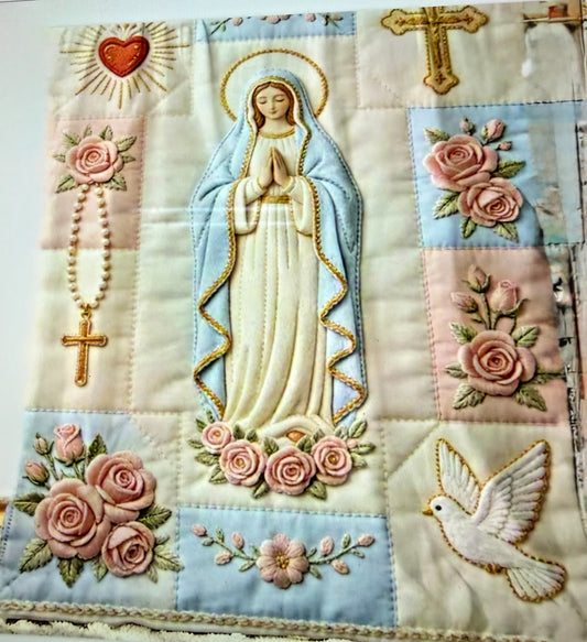 Blessed Mother Small Throw ,31" x 47", New #AB-451-R2