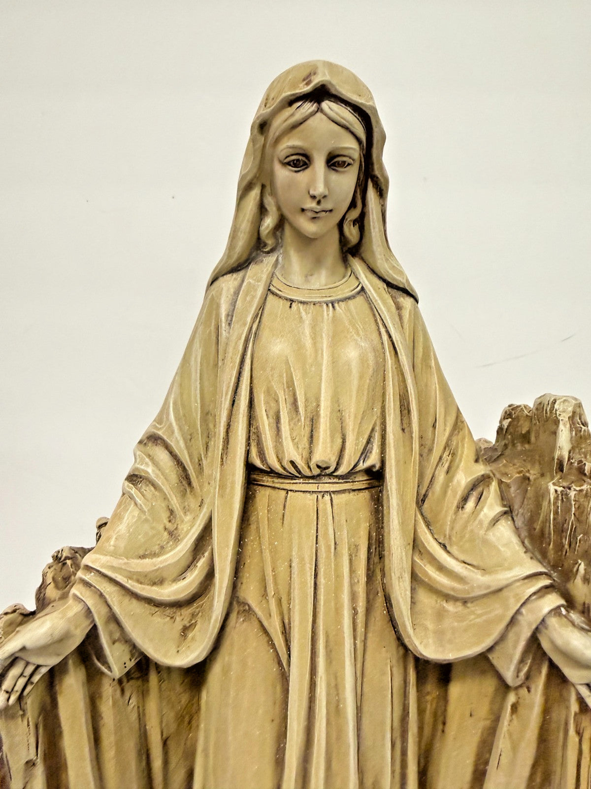 Our Lady of Grace  14.25" Carved Finish Garden Statue, New #RM-62-R2