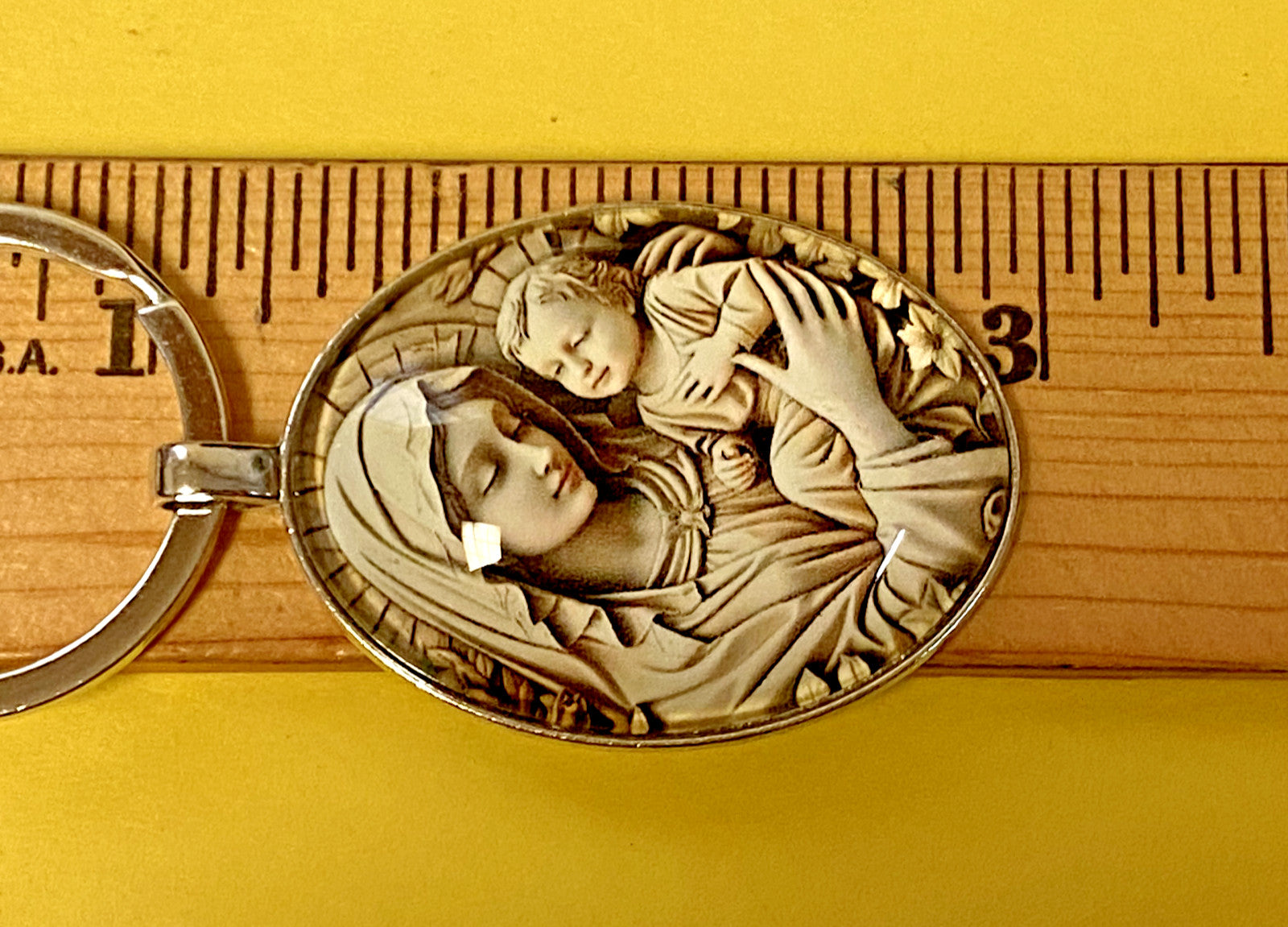 Virgen Mary with Child Silver Tone Keychain, New  #AB-024-3 - Journeys of Faith