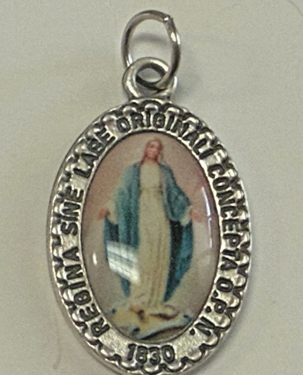 Our Lady of the Miraculous Color Image  1" Medal, New from Italy #MD-024 Journeys of Faith Collectibles:Religion & Spirituality:Christianity:Medals