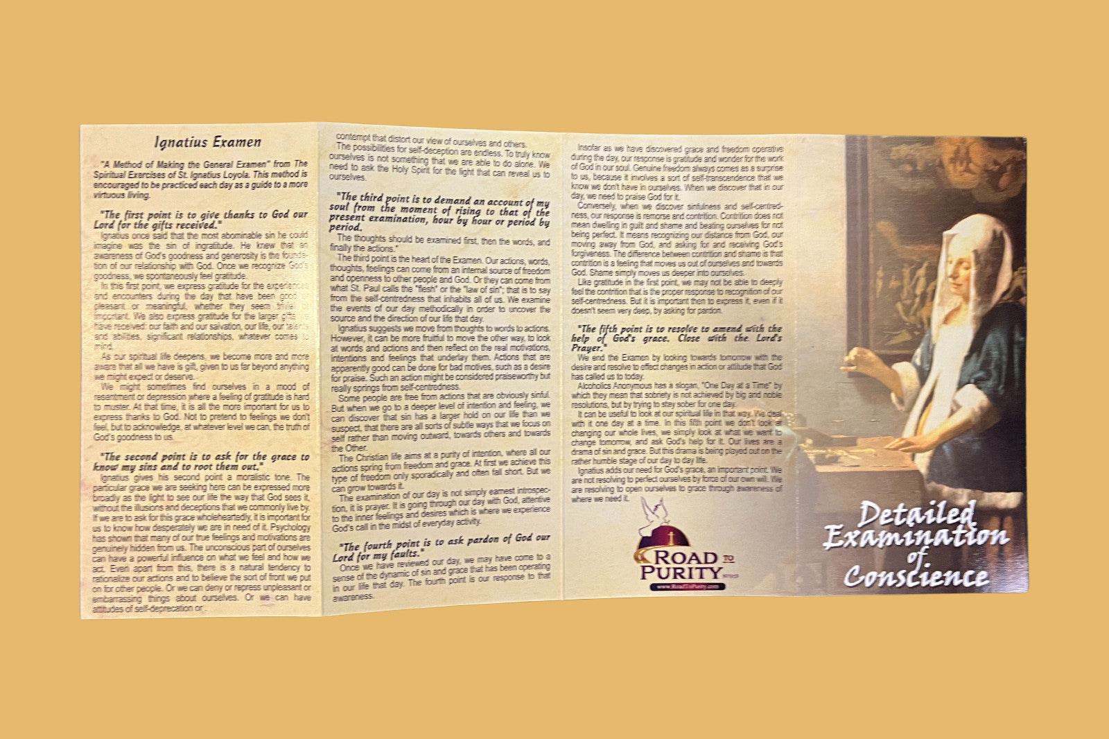 Detailed Examination of Conscience Folded Prayer Card - Journeys of Faith
