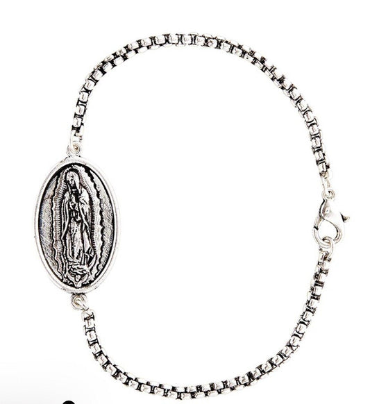 Our Lady of Guadalupe Box Chain Bracelet, New #MD-081