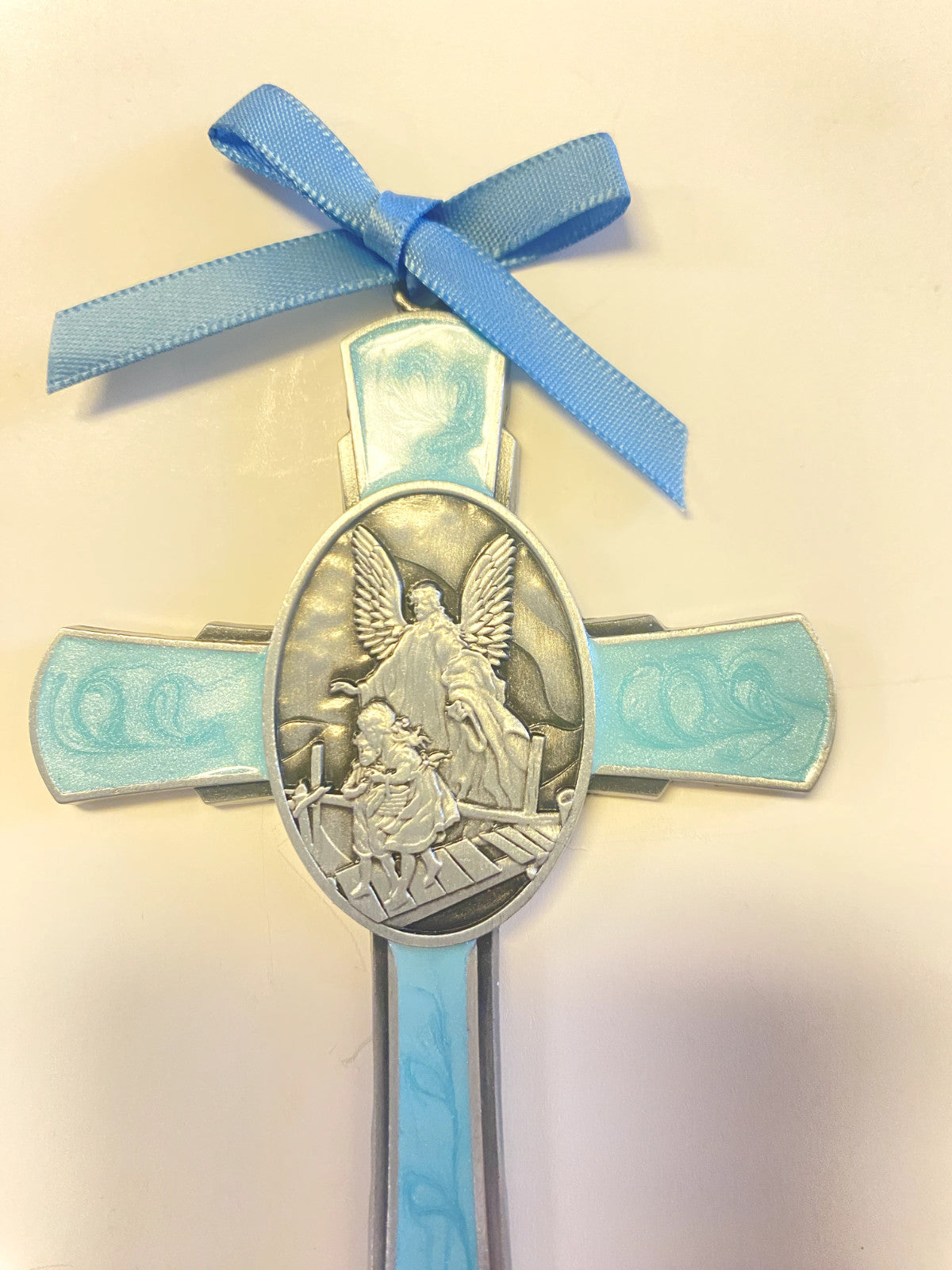 Boy's Guardian Angel Blue  Crib Cross, New, #AB-161-1