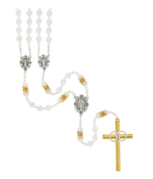 Wedding Rosary/Lazo Matrimonial, White + Two Tone, New, #Gftshp-288 - Journeys of Faith