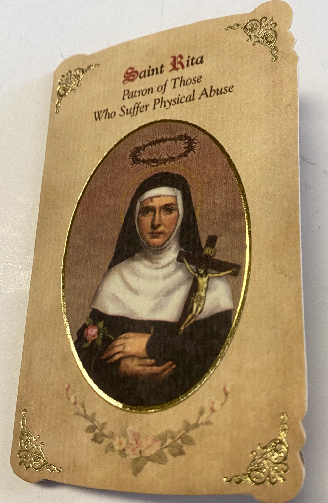 Saint Rita of Cascia Prayer Folder + Medal,  New from Italy