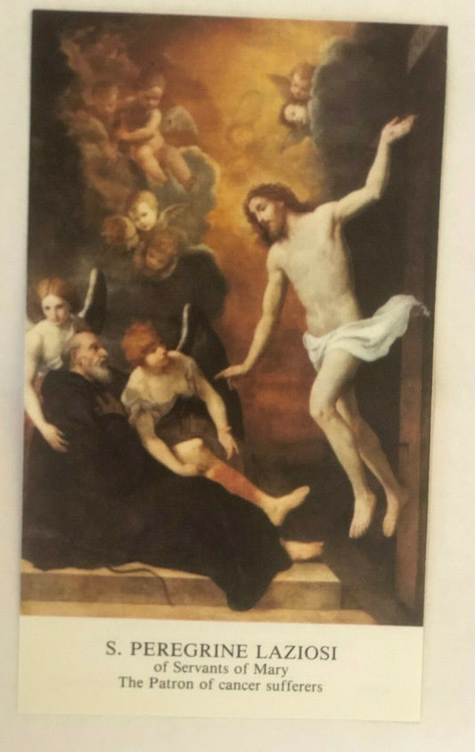 Saint Peregrine Laziosi  (The Cancer Saint)  Prayer Card, From Italy New 2