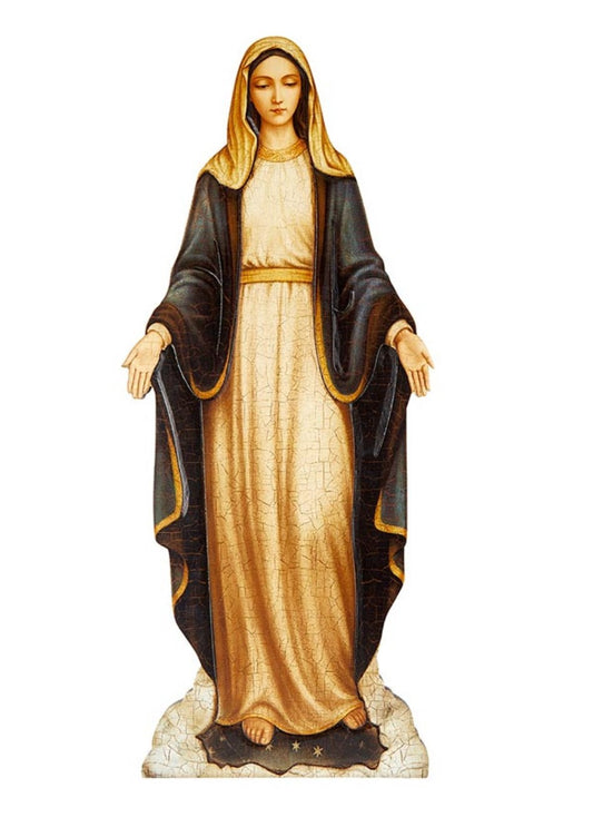 Our Lady of Grace 31 Inch Wood Wall or Stand-Alone Plaque
