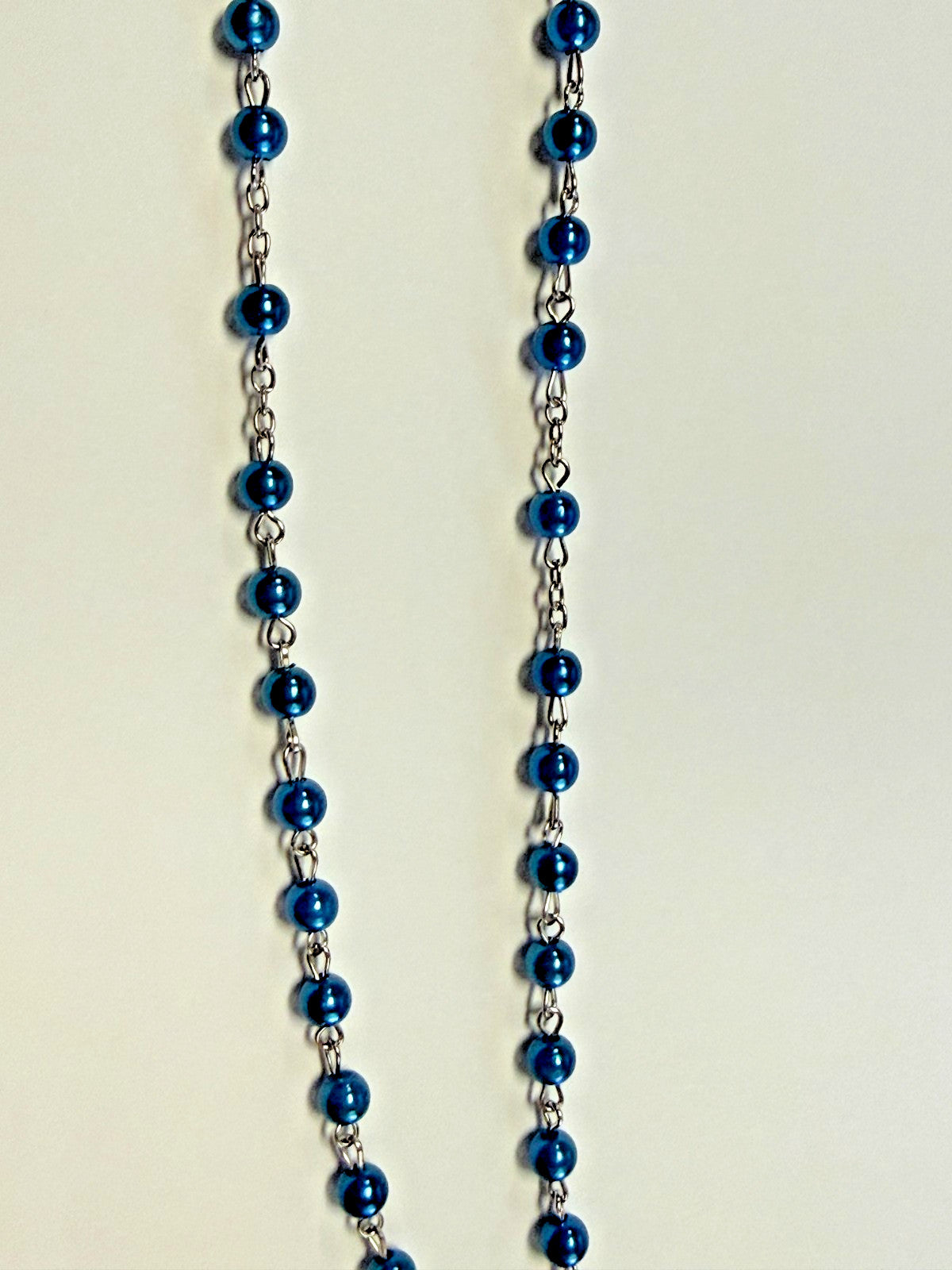 Royal Blue Rosary with blessing card, New  #Gftshp-239