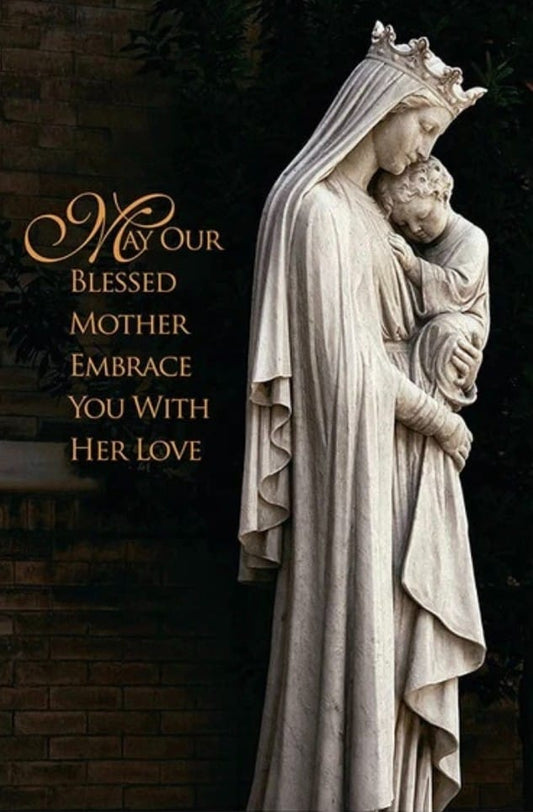 Blank Madonna note card with envelope, 6 x 4 inches, folded, suitable for greeting and invitation cards, unbranded.