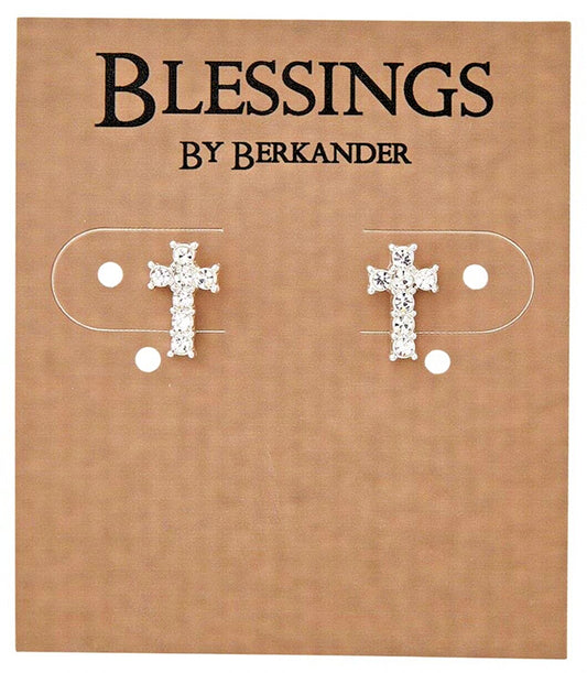 Cross Rhinestone Stud Earrings, New #AB-074 - Journeys of Faith