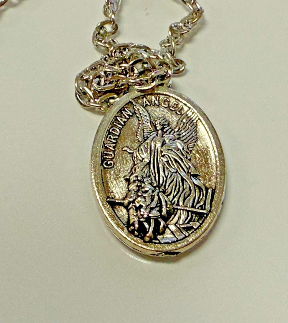St Michael + Guardian Angel Prayer Card + Medal & 20" Chain, New #AB-031 Journeys of Faith Collectibles:Religion & Spirituality:Christianity:Holy Cards