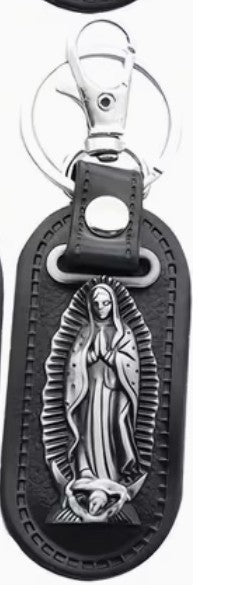 Our Lady of Guadalupe Faux Leather Keychain, New #Gftshp-52