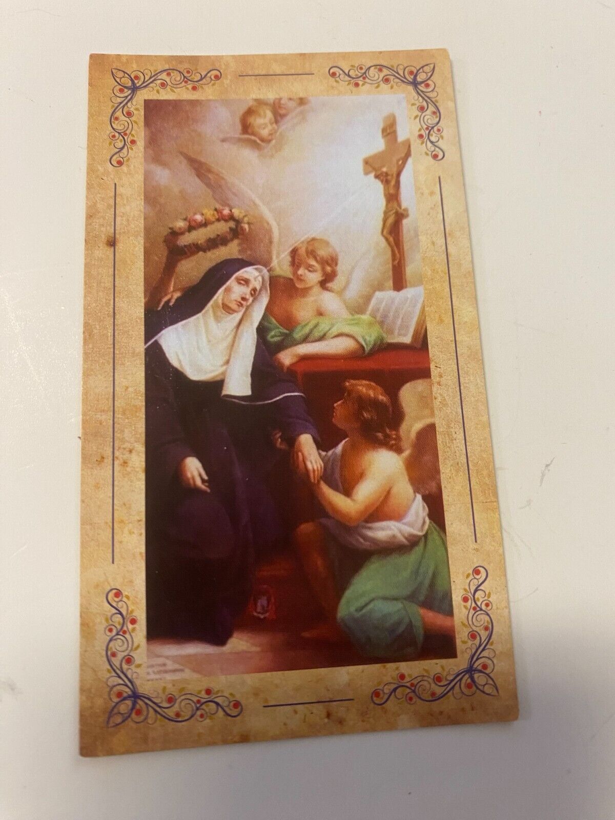 Saint Rita of Cascia 3.75" H Statue+ Prayer Card & Bio, New