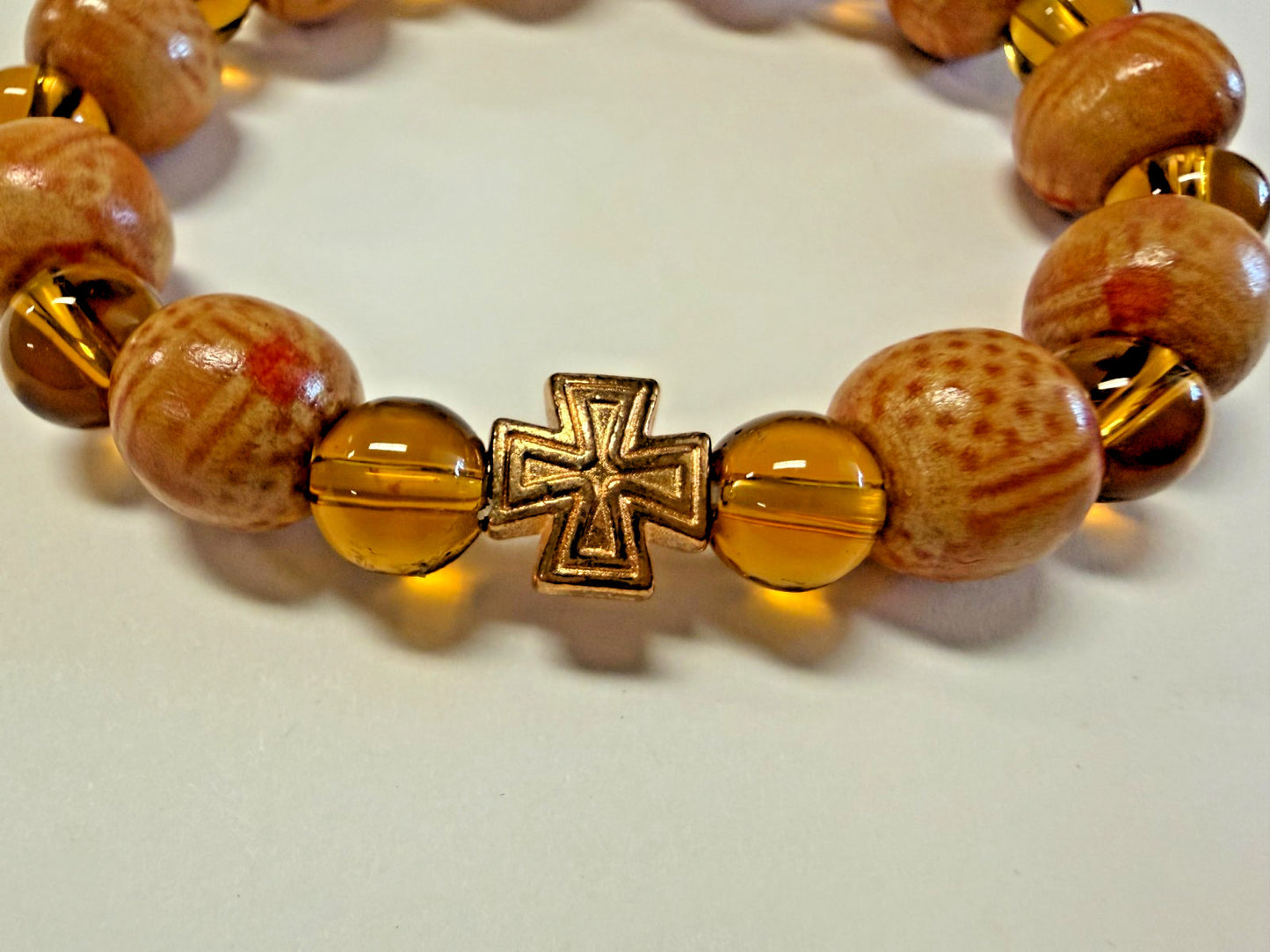Wood Bead with Cross Bracelet,  New From Japan #Gftshp-144 - Journeys of Faith