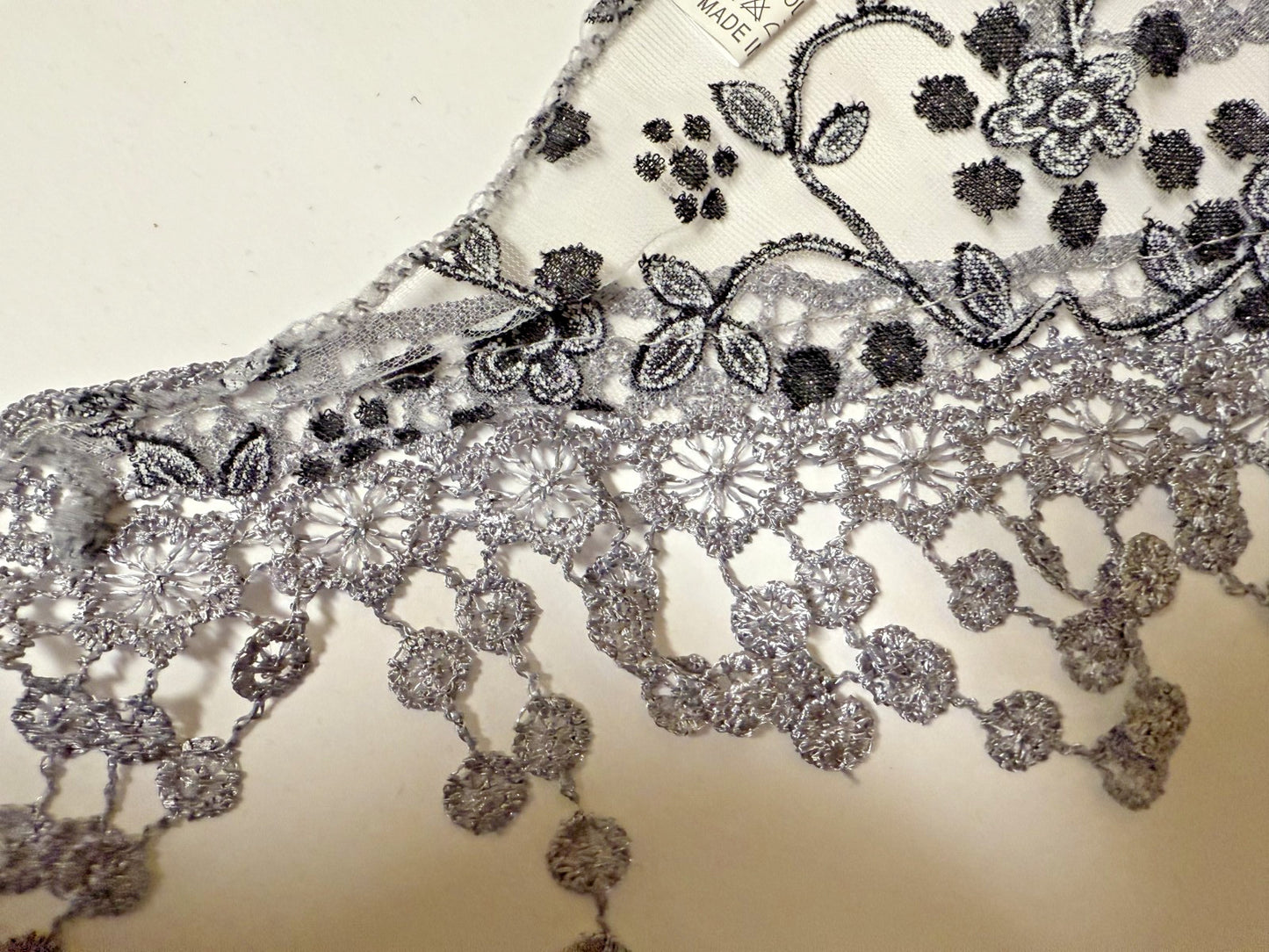 Women's  Dark Gray Lace Church Veil, New #AB-426-R2