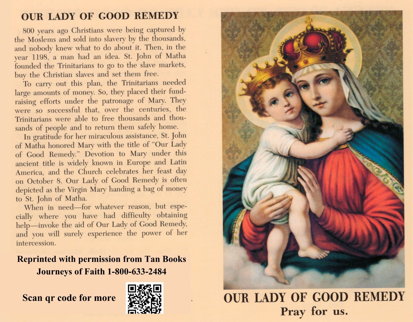 Our Lady of Good Remedy Prayer Card 20 Pack PC-124 Journeys of Faith Collectibles:Religion & Spirituality:Christianity:Holy Cards