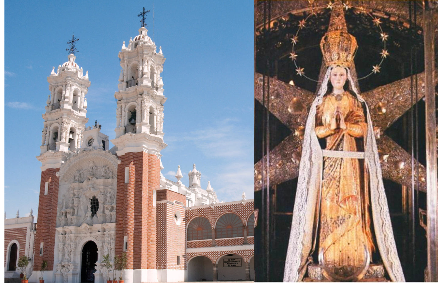 Colorful 11x17 art print of Our Lady of Ocotlán by Journeys of Faith, showcasing vibrant religious imagery.
