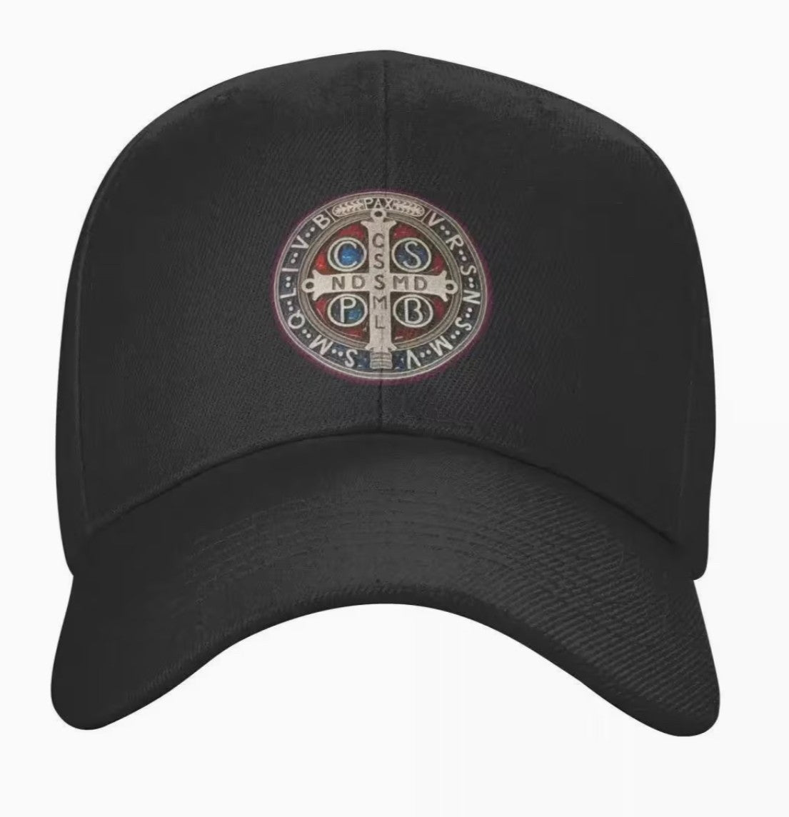 Saint Benedict Medal  Black Unisex Baseball Cap, New #Gftshp-163