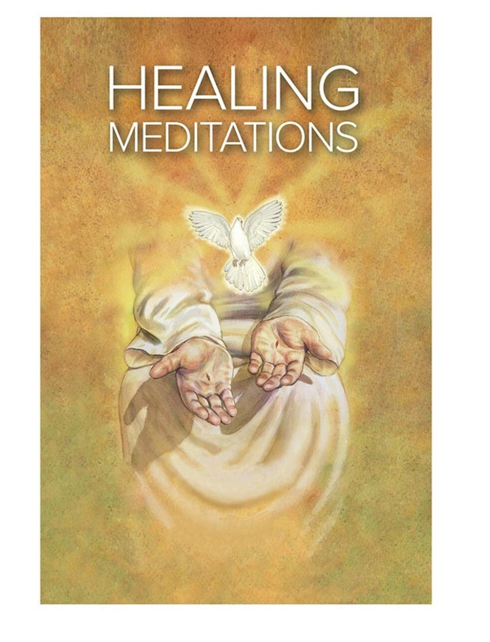 Healing Meditations Prayer Booklet by Bob and Penny Lord Journeys of Faith, featuring Christian holy cards and spiritual insights.