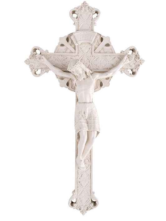 Whitewash 9" Wall Crucifix , New #AB-171