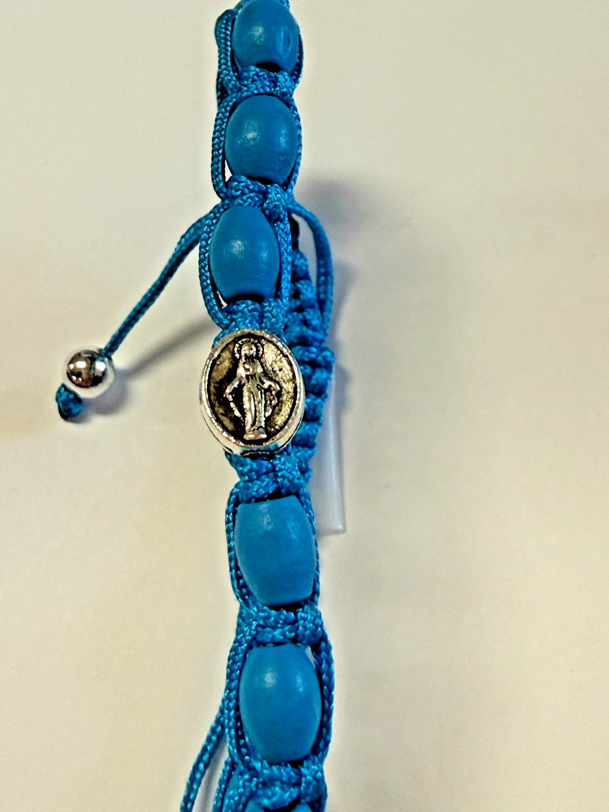 O L of the MIraculous Medal Aqua Blue Cord Bracelet,  New #Gftshp -142 - Journeys of Faith