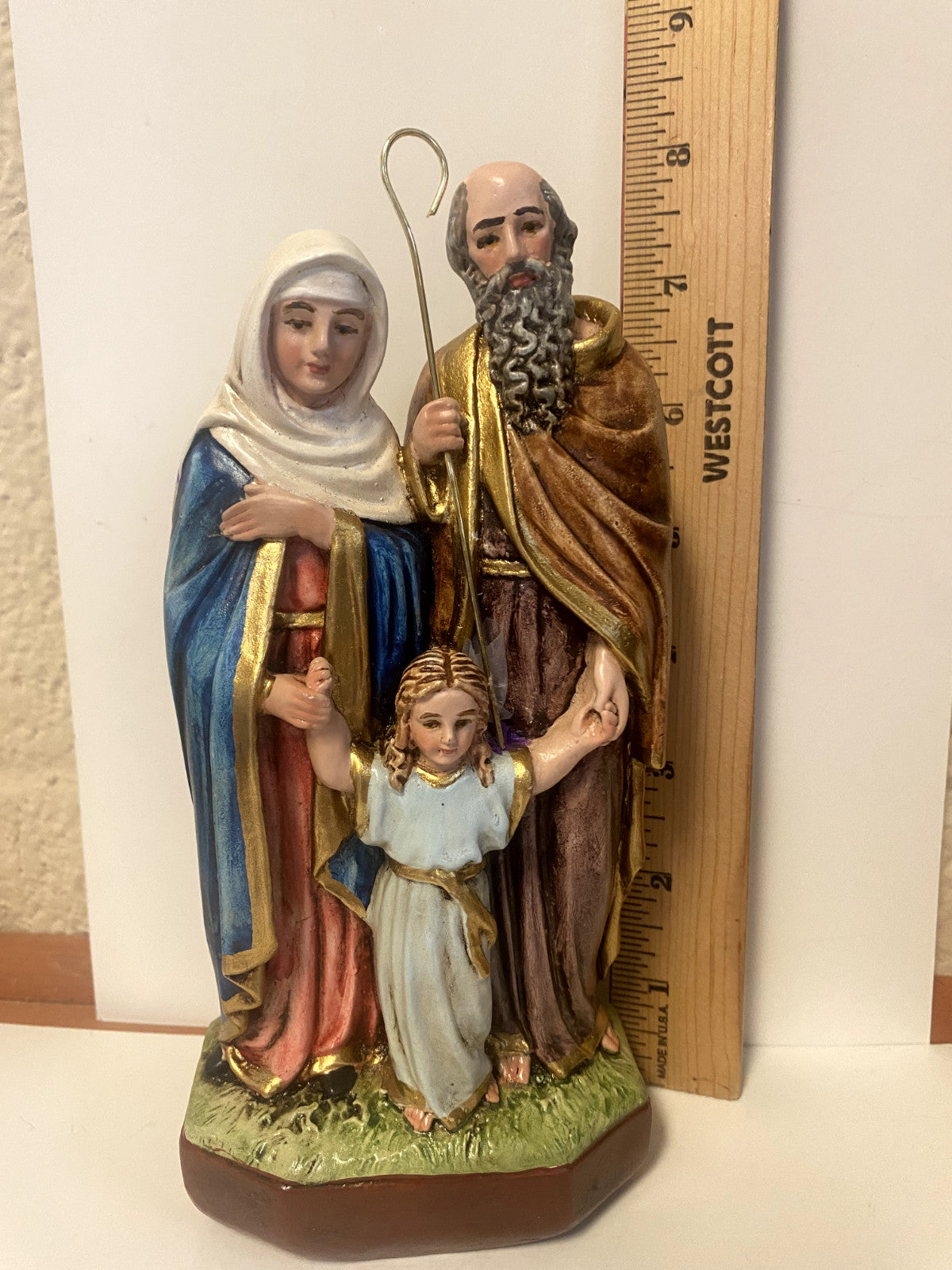 Sts. Anne & Joaquim Hand Painted 8" Statue, New From Colombia #L020 - Journeys of Faith