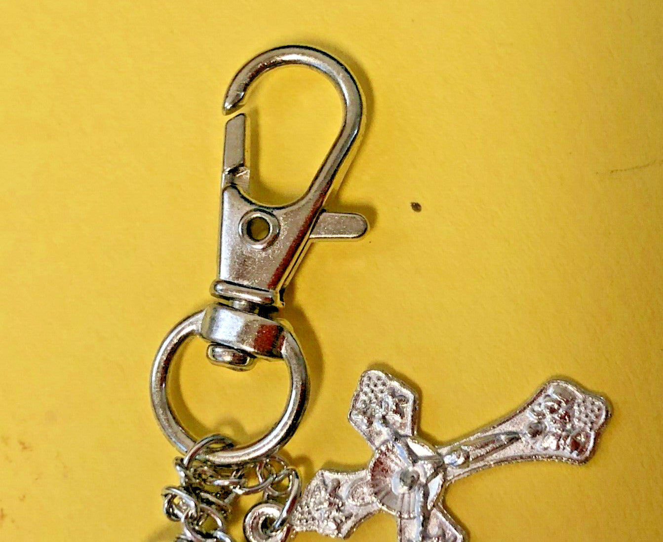 Saint Christopher Faux Pearls 1 decade Rosary Clip + Prayer Card, New ,#MD-047 - Journeys of Faith