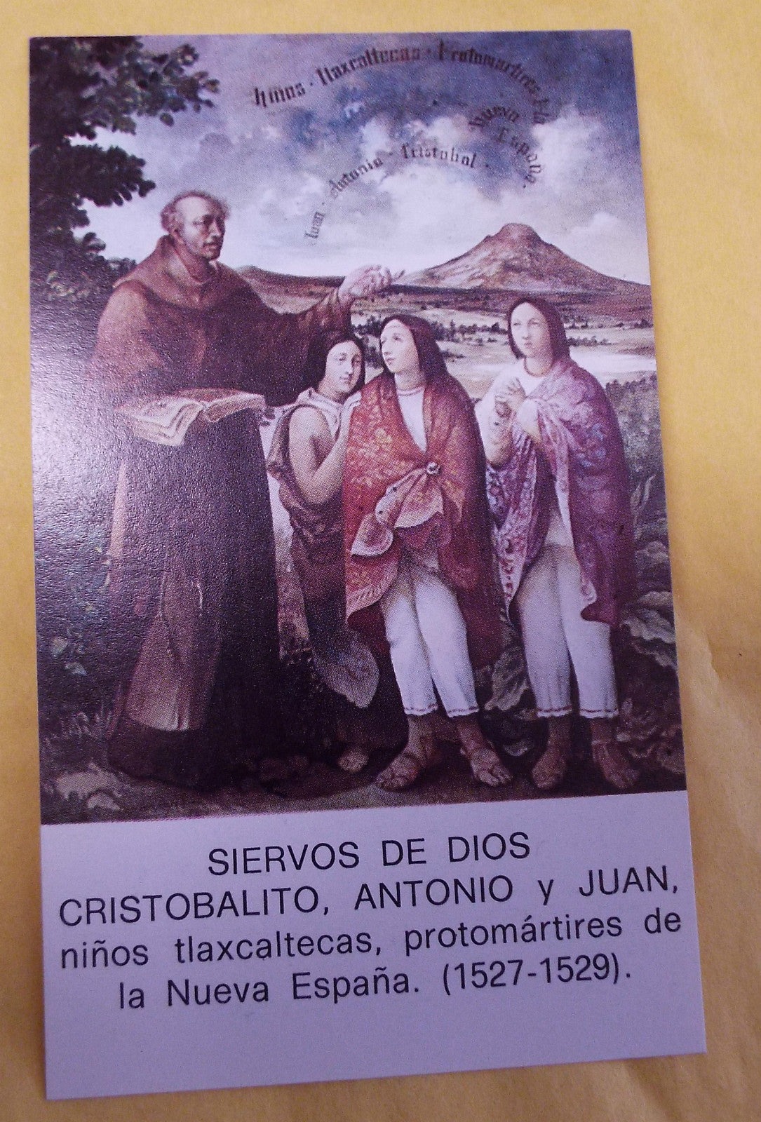 Cristobalito prayer card by Bob and Penny Lord featuring religious imagery of saints, in Spanish, for Christian devotion.