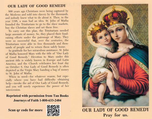 Our Lady of Good Remedy Prayer Card