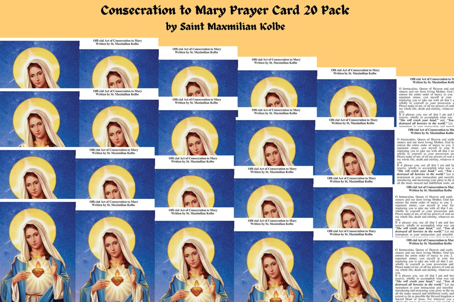 Consecration to Mother Mary Prayer Card Laminated - Journeys of Faith