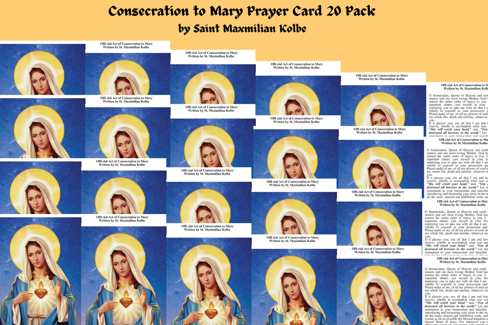 Consecration to Mother Mary Prayer Card Laminated - Journeys of Faith