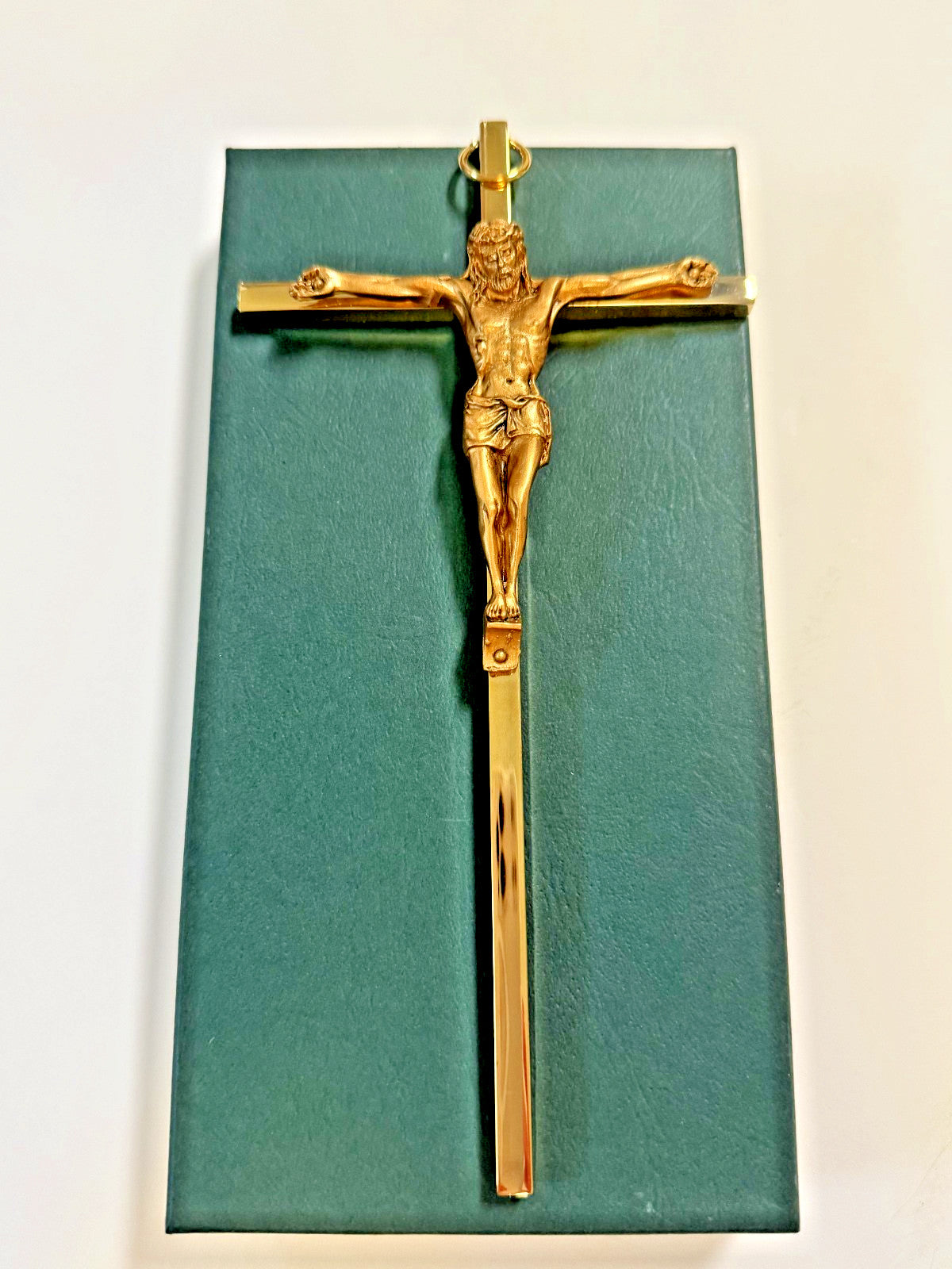 7" Gold Plated  with Antique Gold  Wall Crucifix, New #AB-347-R2 - Journeys of Faith