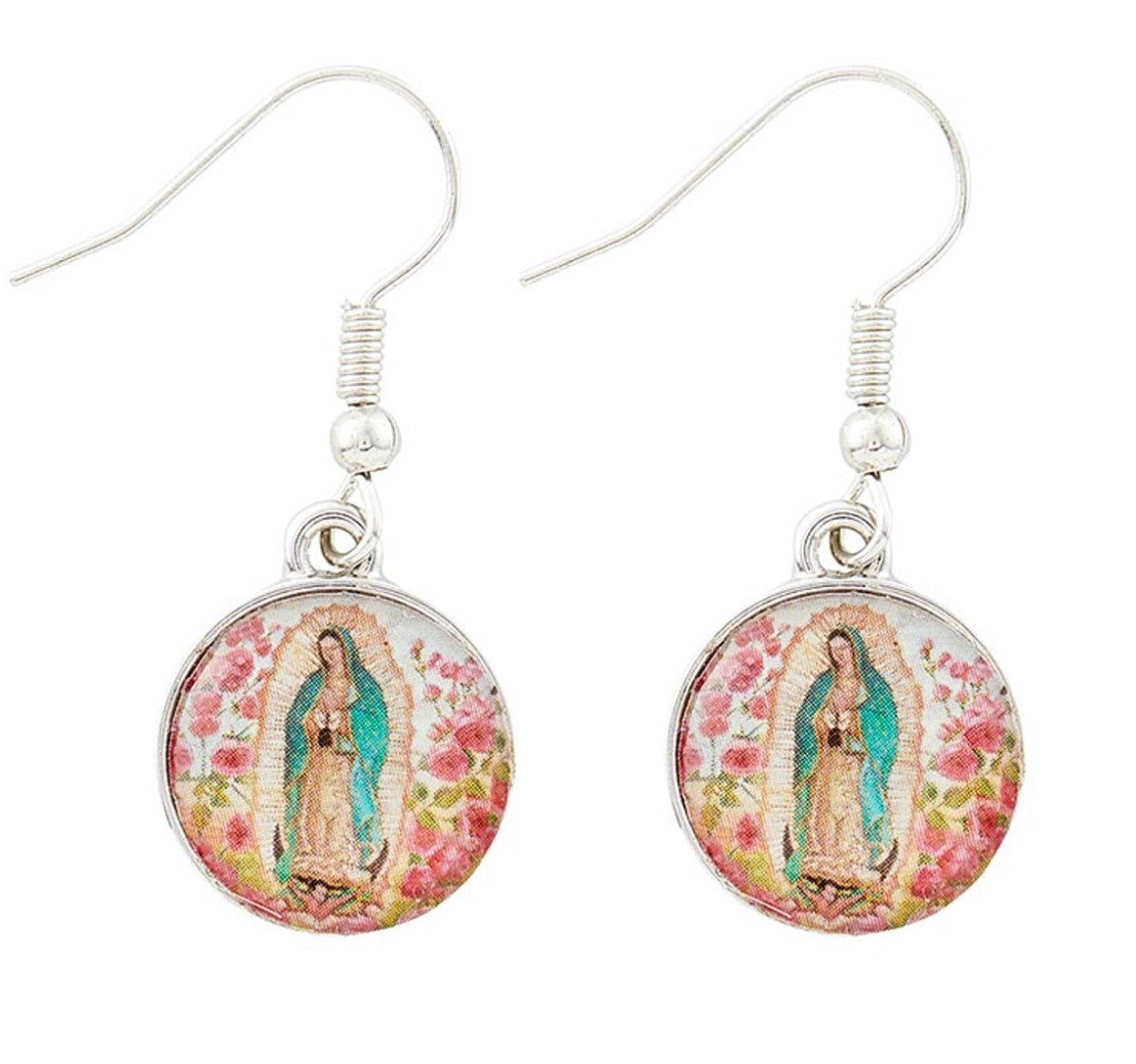 Our Lady of Guadalupe Dangle Earrings, New #AB-075 - Journeys of Faith