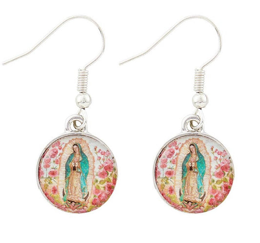 Our Lady of Guadalupe Dangle Earrings, New #AB-075 - Journeys of Faith