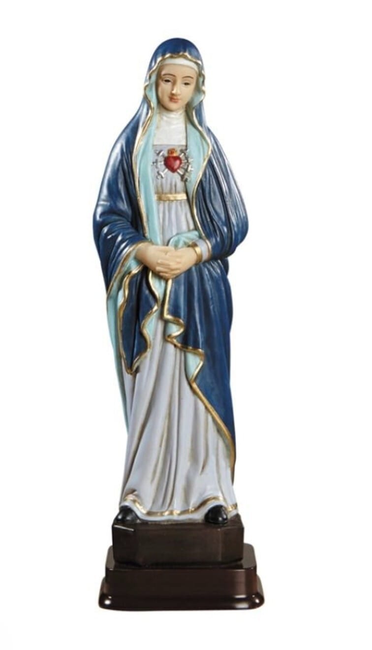 Sorrowful Blessed Mother 8.75" Resin Statue with Wood Base Bob and Penny Lord Journeys of Faith Collectibles:Religion & Spirituality:Christianity:Statues & Figures