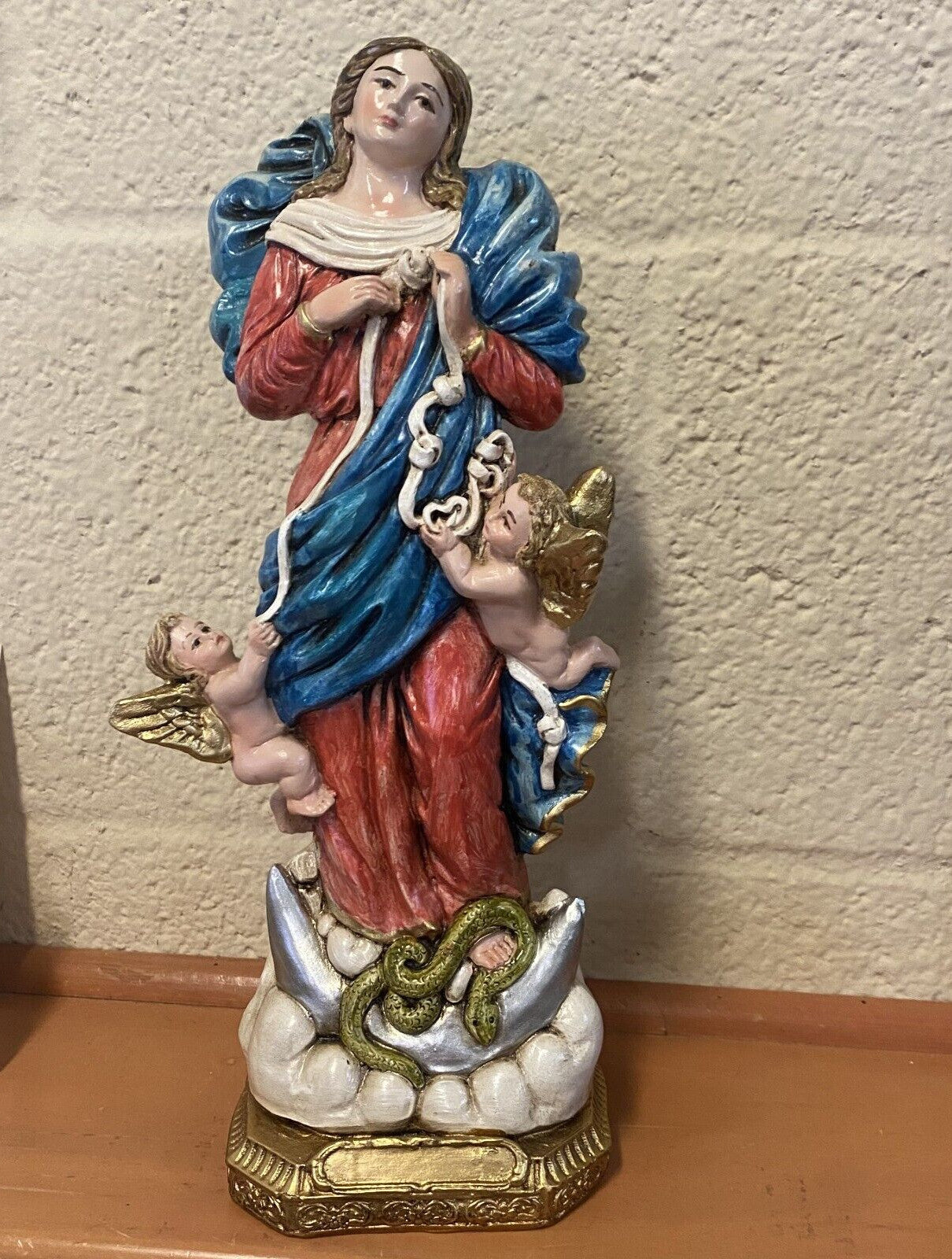 Our Lady Undoer of Knots 12 Inch Hand Painted Statue from Colombia