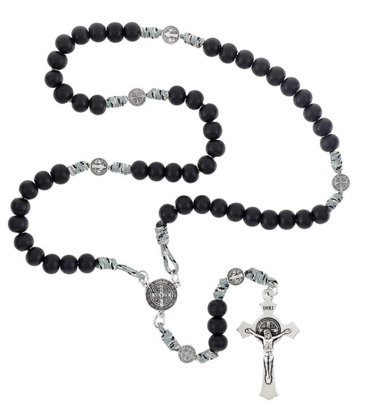 Saint Benedict Paracord Black Rosary,  New #Gftshp-100 Journeys of Faith Collectibles:Religion & Spirituality:Christianity:Rosaries