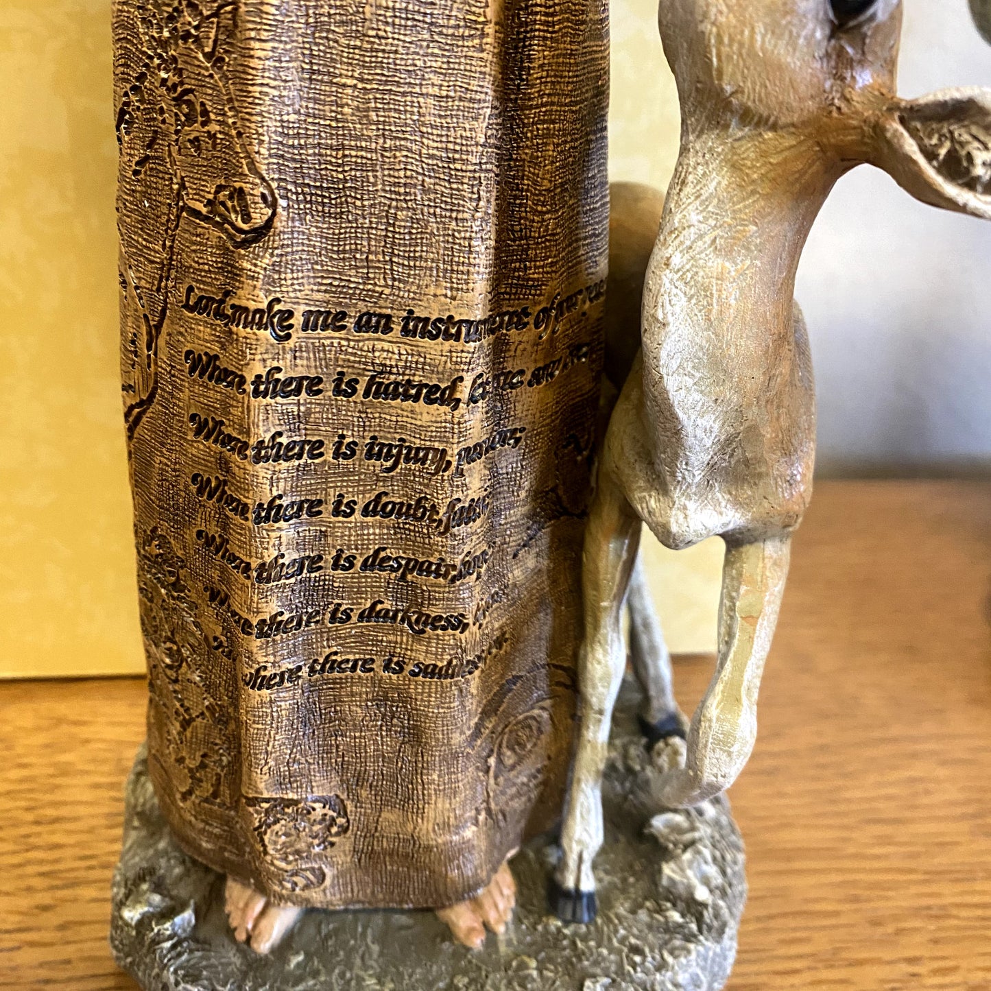 Saint Francis of Assisi 12 Inch Resin Statue with Prayer Inscription