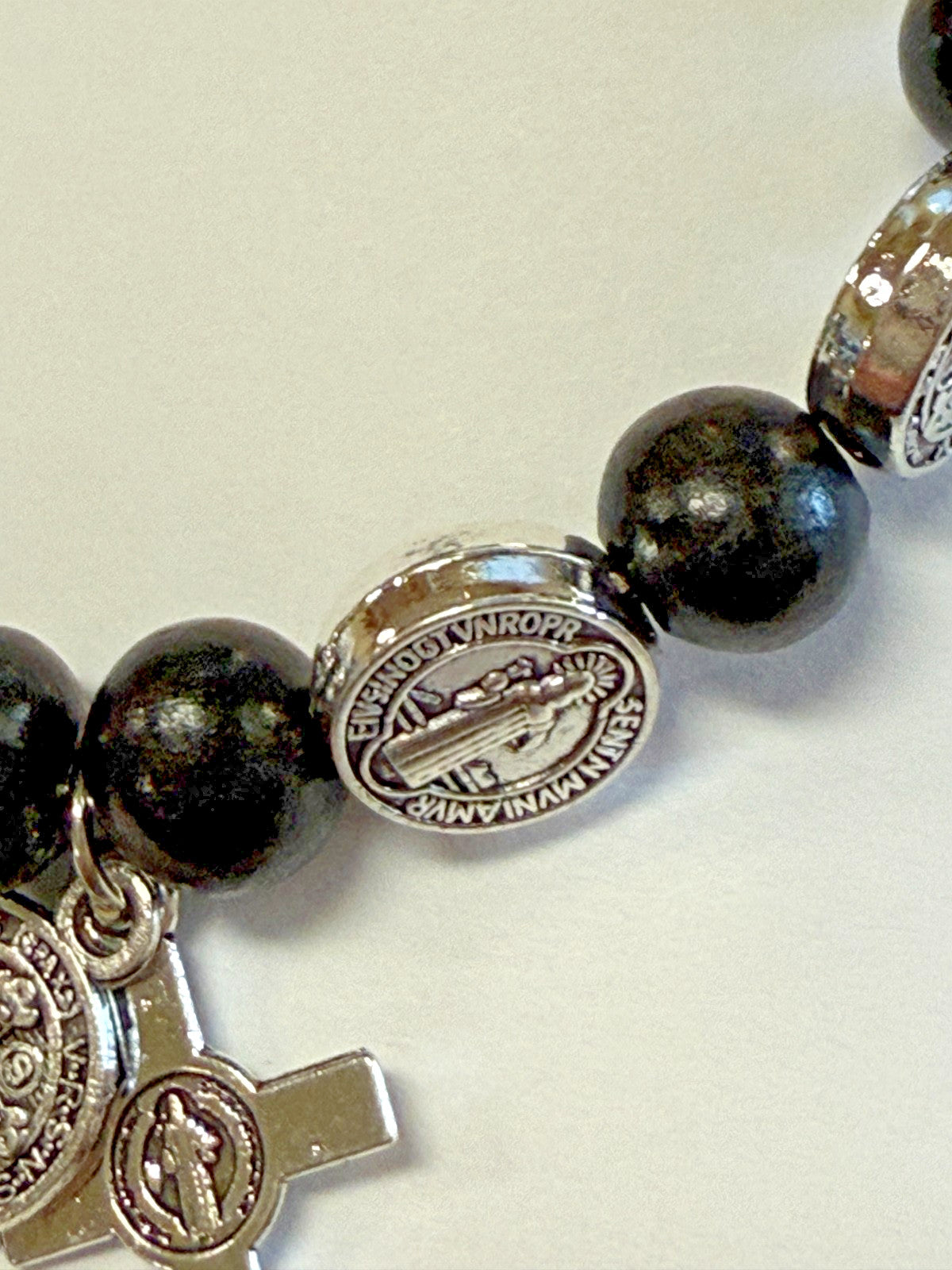Saint Benedict Black Rosary Bracelet, New #AB-276-R2 - Journeys of Faith