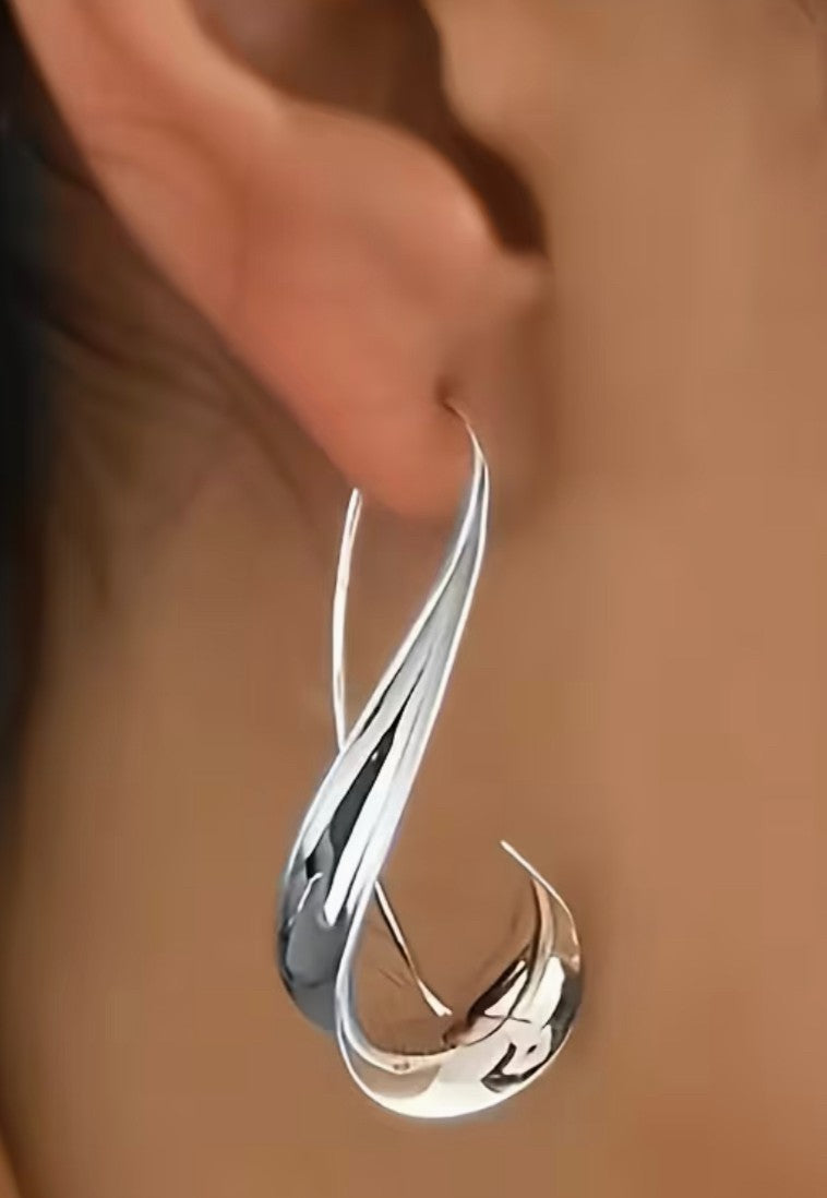 .925 Sterling Silver Drop Hook  Style Earrings, New #Gftshp-207