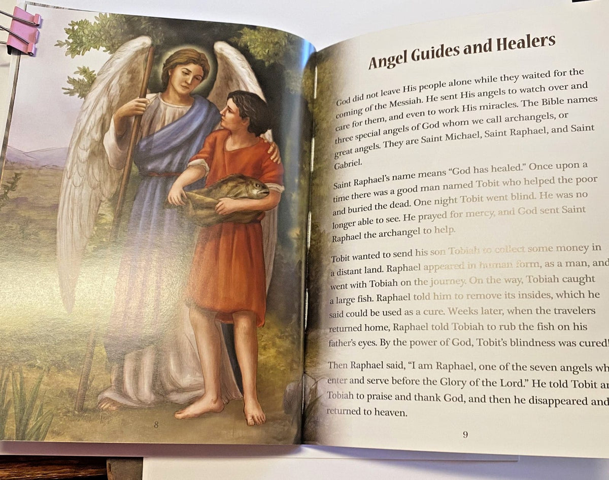 Children's paperback book titled The Angels of God by Bob and Penny Lord, featuring angel illustrations and Christian themes.