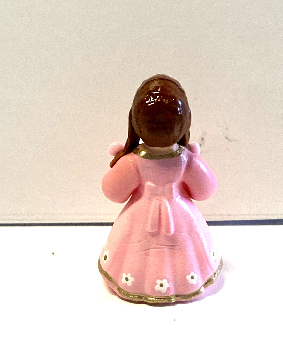 Miniature 1.75-inch statue of Mother Mary as a child, collectible religious figure by Bob and Penny Lord from Colombia.
