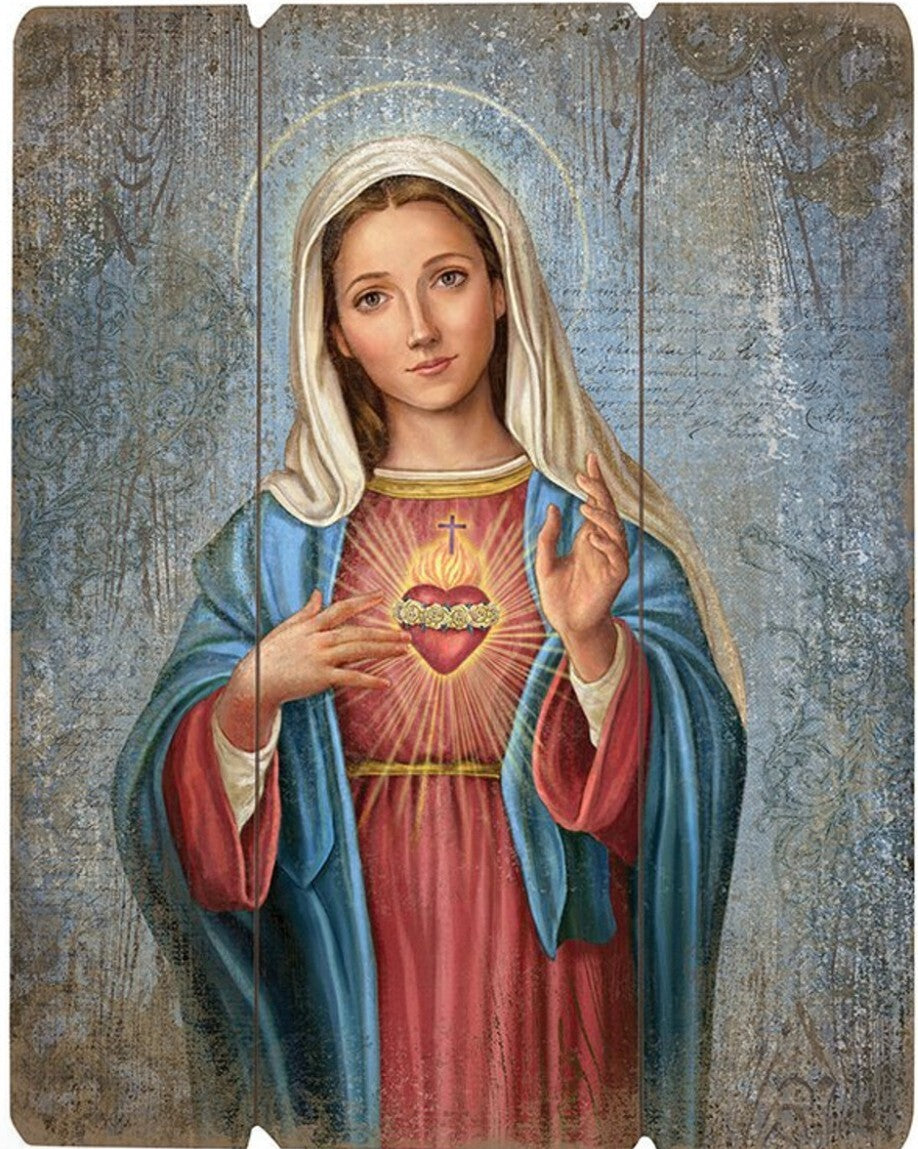 Immaculate Heart of Mary  Wood Pallet, New #AB-230
