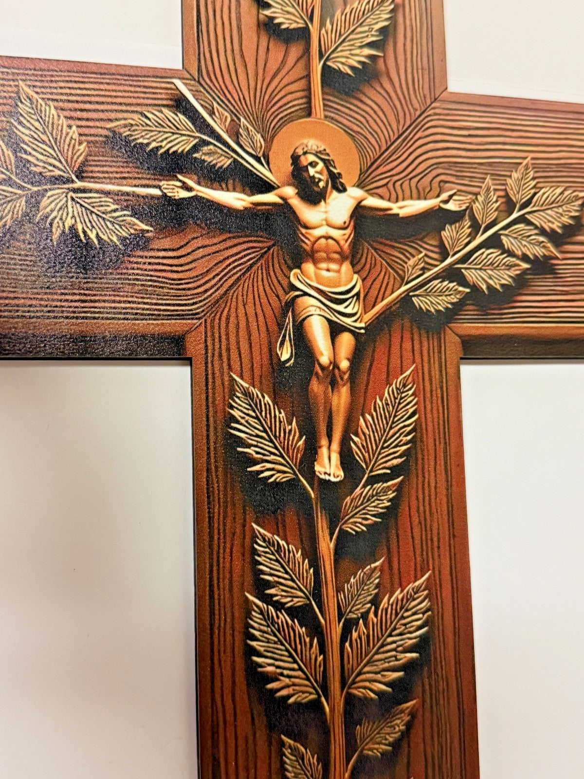 Layered  Wood Crucifix , 12"  New #Gftshp-204