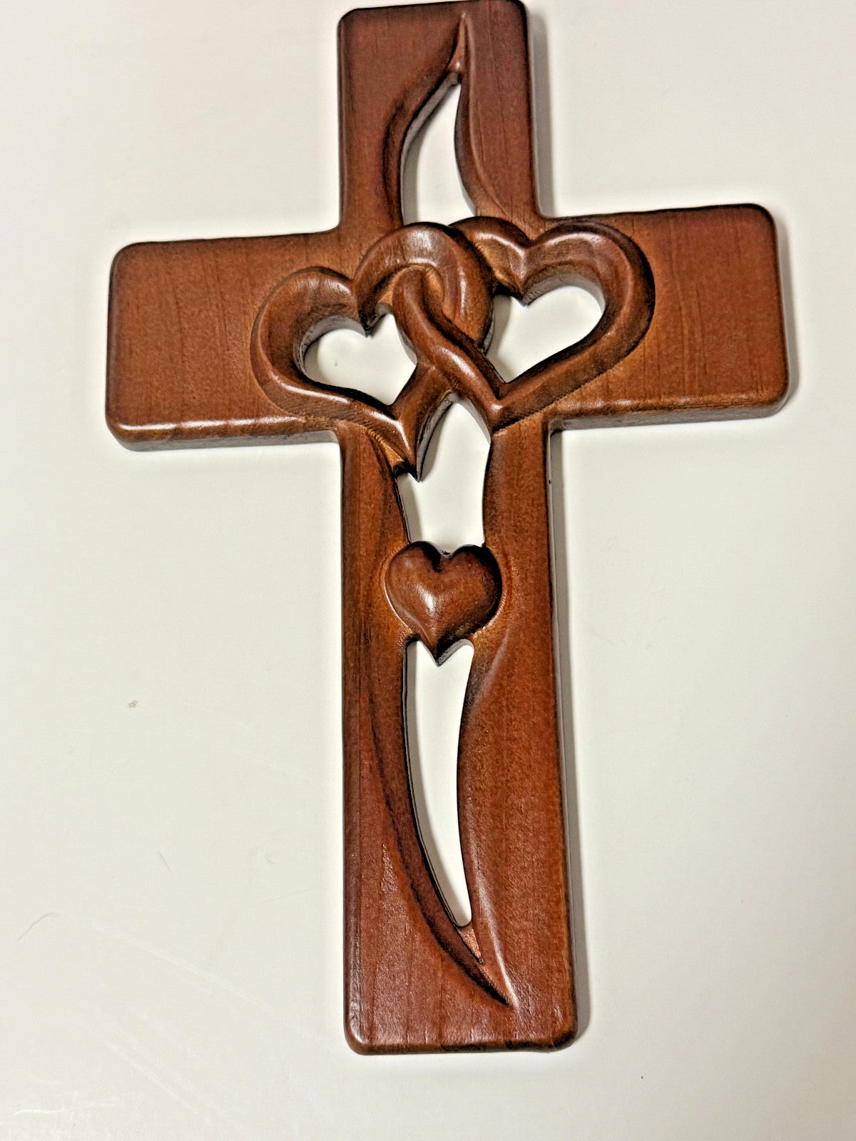 Interwoven Heart Shaped Wood Cross 10 x 6.25 In #Gftshp-203