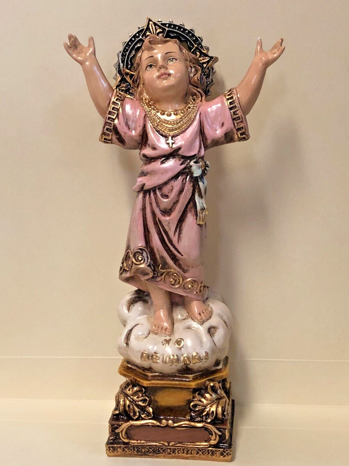 8-inch Divino Niño statue from Colombia, religious collectible depicting the Christian child Jesus, by Bob and Penny Lord Journeys of Faith.