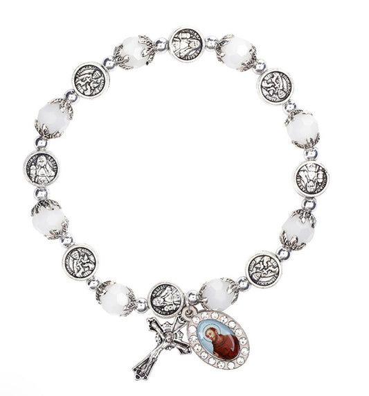 Saint Francis  & St Clare of Assisi Crystal Medal Bracelet, New #AB-274-R2 - Journeys of Faith