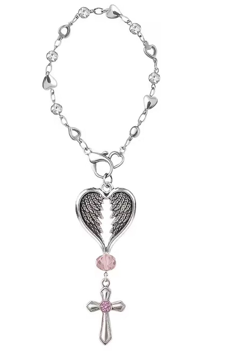 Angel Wings Heart  with Cross, Devotional  Pendant, New #Gftshp-130 - Journeys of Faith