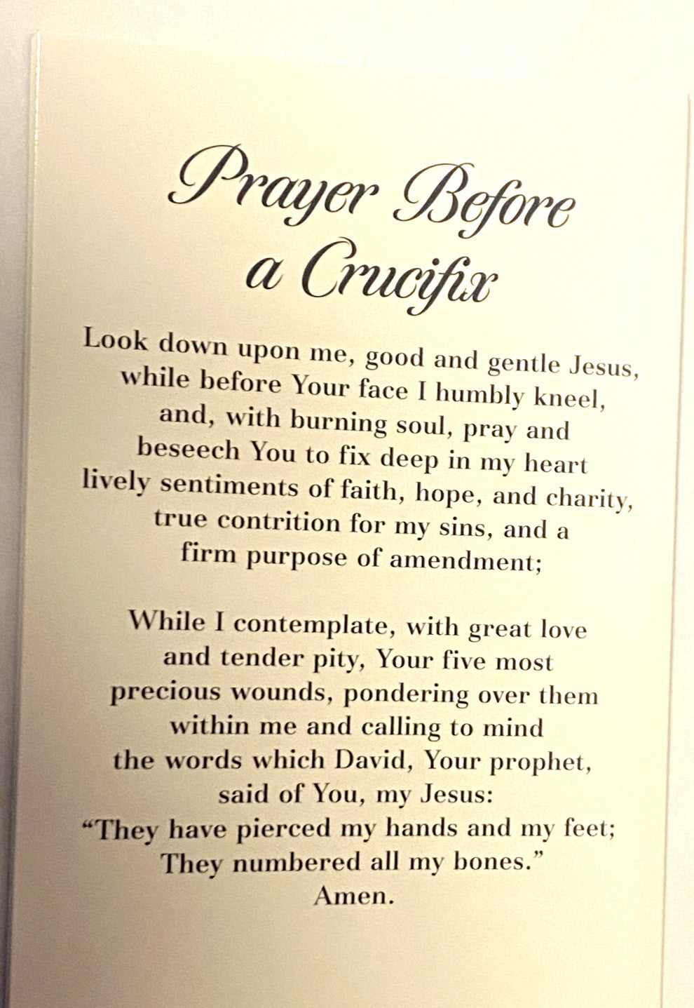 Blank note card featuring a crucified Jesus image, from Bob and Penny Lord Journeys of Faith Christian collectibles collection.